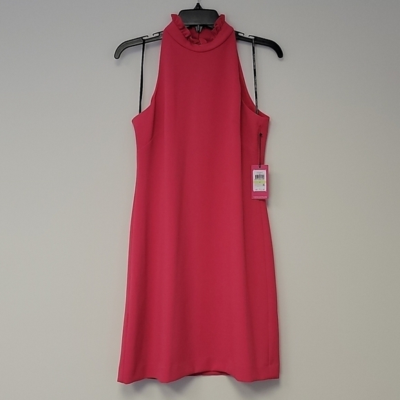 Vince Camuto halter shift dress hot pink 4 - Picture 2 of 8